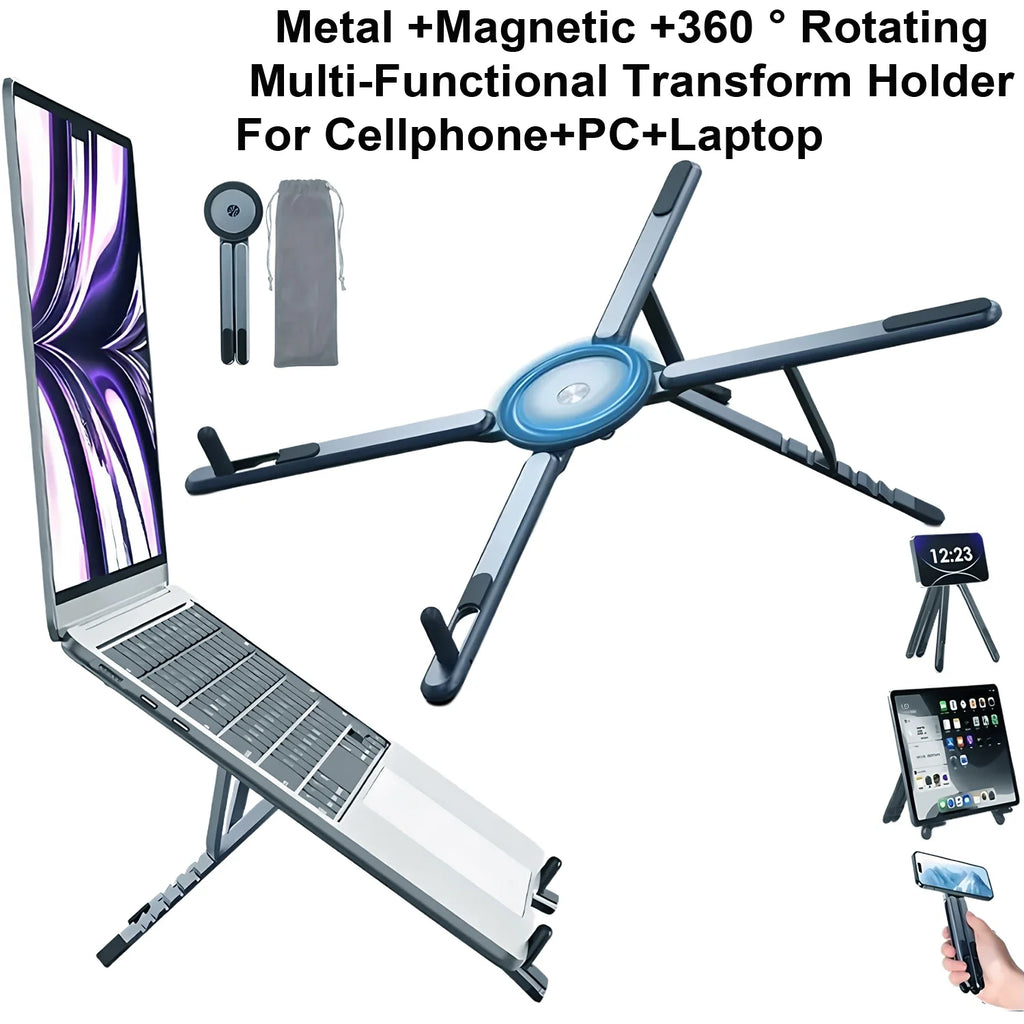 Magnetic Foldable Stand | Phone, Tablet & Laptop Holder 360°